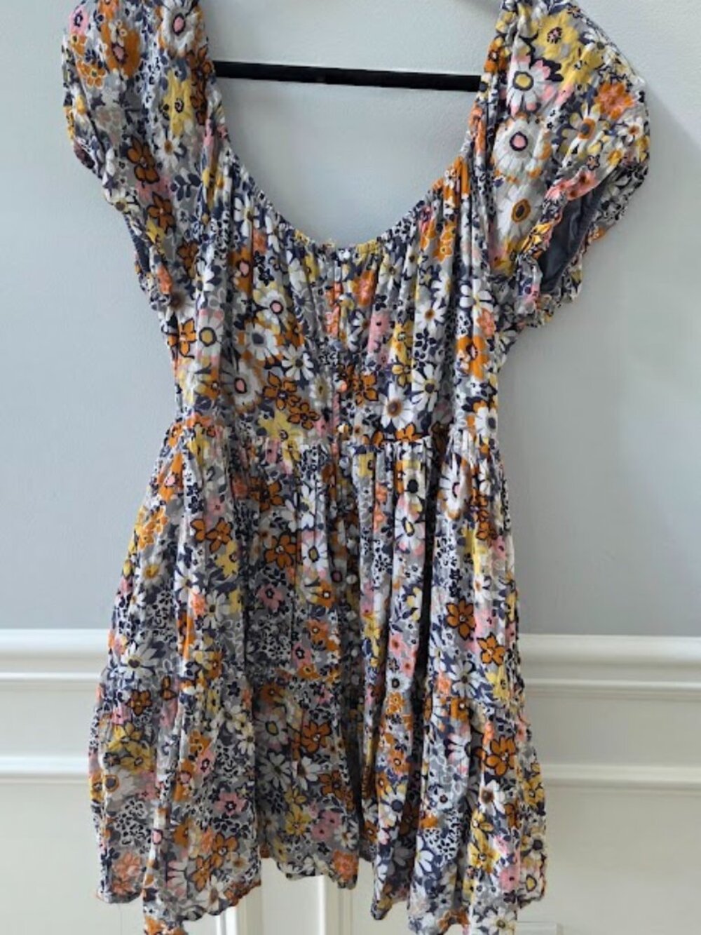 Floral Mini Dress with Tie Back